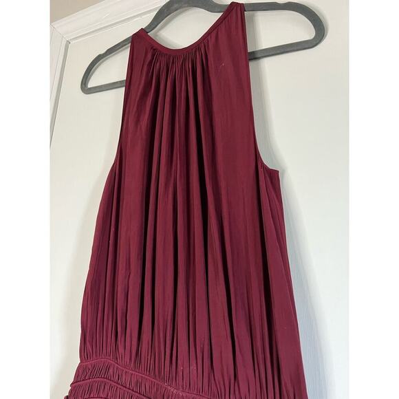 Ramy Brook Audrey Elastic Waist Dark Red Maxi Dress Sz S Burgundy Bordeaux - Picture 6 of 12